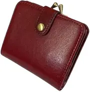 [TACHIYA] Italy Leather Purse Middle Wallet Red