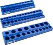 Powerful Magnetic Socket Organizer Set - Metric Size 3-Piece for Easy Access