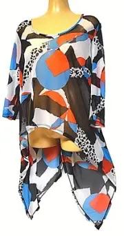 TS TAKING SHAPE plus size S / 16 Day Breaker Top sheer sexy hi-low light NWT!