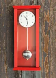71002362200 Arden Modern Quartz Regulator Wall Clock, Red