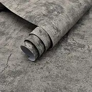 40cmx3m Grey Concrete Peel and Stick Wallpaper Self Adhesive Removable Thick Contact Paper Modern Industrial Cement Textured Matte Wall Mural Waterproof Vinyl Wrap for Furniture Countertop Decorative