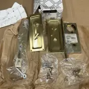 Baldwin 8585 Sliding or Pocket Door Privacy Lock - Satin Brass & Brown - NOS
