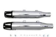 HARLEY Chrome Highlighted Revolver Tip Muffler Set fits 2014-2017 XL,