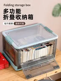 在飛比找樂天市場購物網優惠-2個日式可折疊收納箱餐廳儲物箱多功能整理箱透明塑料防塵收納盒