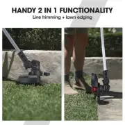 20V Cordless 2-in-1 Line Trimmer & Lawn Edger with Adjustable Head and Guide ...