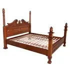 Solid Mahogany Chippendale Low Four Poster Bed Antique Reproduction