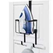 Over The Door/Wall Mount Ironing Board Hanger, Laundry Room Iron and Black