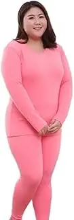 [OFFSUM] Women’S Thermal Underwear Set - Winter Autumn Slim Tops + Long Pants Lingerie Suit 2 Piece Plus Size L-6Xl Warm Soft Cotton Loungewear Casual Underwear