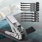 Ayaport Stainless Steel Ratchet Tie Down Straps with Hooks 10ft Heavy Duty Ratcheting Tie Downs for Motorcycle, Roof Rack, Dirt Bike, Truck (Black, 1" x10'-4pcs)