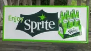 Sprite 24 Gauge Steel Sign Green Enjoy Sprite 36" x 15" 6 Pack Carton