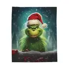 Cozy Plush Velveteen Blanket - Perfect for Christmas and Winter Snuggles, Grinch