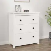 NNEVL Sideboard White 70x35x80 cm Solid Wood Pine