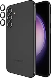 [Case-Mate] Samsung Galaxy S23 FE 5G Camera Lens Protector with Black Aluminum Rings - Double Tempered Glass - Anti-Scratch Tech - Ultra HD View with Night Shooting, Case Friendly, Easy to Install