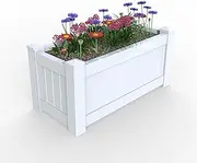 Rectangle Hamptons PVC Planter Box PVC & UV Plant Flower Pot White