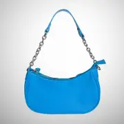 Sportsgirl Electric Blue Shoulder Handle PU Leather Chain Handle textured Bag