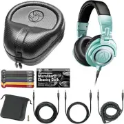 Audio-Technica ATH-M50x Professional Monitor Headphones (Ice Blue) + Slappa...