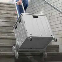 在飛比找momo購物網優惠-【Mr.Box】大號8輪爬梯折疊收納手推車(買菜車/購物車)