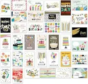 Birthday Cards Assortment，36PCS Cards with Envelopes and Stickers,Congratulation Card Best Birthday for Husband Wife Mother Father Children Boys Girls