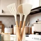 Wooden Handle Non Stick Pan Cooking Spatula Turner Spatula Spoon Household