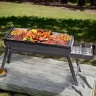 Stainless Steel Mesh Foldable BBQ Grill Portable Outdoor Camping Steel Black
