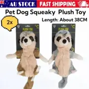 2x Plush Meerkat Toy Pet Dog Squeaky Soft Series Play Toy Chew Bite Dental Clean