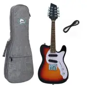 8 STRING MANDO-CASTER SOLID BODY VINTAGE SUNBURST FINISH ELECTRIC MANDOLIN W/BAG
