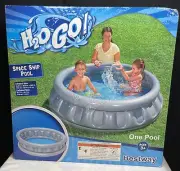 H2O GO Spaceship Inflatable Blow Up Kids Swimming Pool Gray 60"