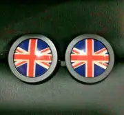 NEW BRM Bernard Richards Manufacture stainless steel Union Jack/Tire cufflinks