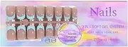 Labymos 150PCS French Gel Nail Tips 5 Colors French Tips Press on Nails 15 Sizes Fake Nails for Nail Art DIY Pre-Applied Tip Primer & Base Coat
