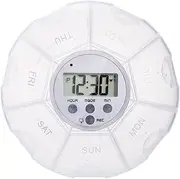 Medication reminder - 5.12 inch organizer with timer - Automatic pill dispenser - Recording function, 7 compartments, organizer for health products and electronic