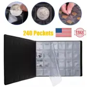 240 Pockets Coin Collection Book Holder Album Coins Organizer for Collectors USA