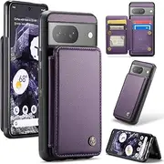 ELEPIK for Google Pixel 8 Case with Card Holder, Kickstand [4 Card/Cash Holder] [for Women & Men] [Durable PU Leather] Magnetic Wallet Phone Cover for Pixel 8, Fashion Purple
