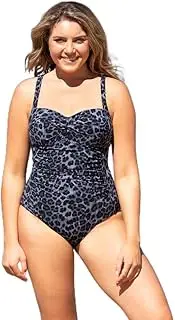 [LaSculpte] Blue Animal One Piece Swimsuit for Women & Chlorine-Resistant Tummy Control Swimwear with Full Coverage-8-24, Size