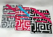 GREEK KEY DESIGN Unisex Nylon IPAD KINDLE TABLET MESSENGER TRAVEL BAG 9" x 11"