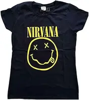 [Rock Off officially licensed products] Nirvana Yellow Grunge Face Skinny Fit T Shirt