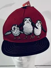 Disney Star Wars Hat Cap Toddler Red Snap Back Porg Ahch-To island “NEW”