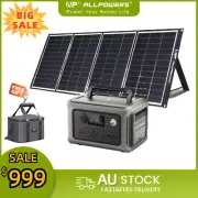 ALLPOWERS 600W Power Station with 200W Foldable Solar Panel Camping Home Backup