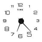 H (Black)DIY Wall Clock Acrylic Frameless Mirror Wall Sticker Clock