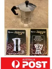 Stove Top Italian Coffee maker, Moka Pot, 1cup, 3 cups, 6 cups, 9 cups, AU stock