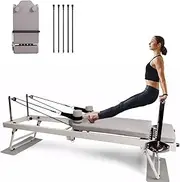 HOOMFIT Pilates Reformer Machine,Foldable Pilates Machine Equipment for Home, Exercise Yoga Equipment,Yoga Bed for Beginners and Intermediate Users