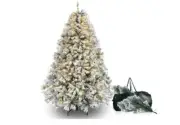 Snow Flocked Artificial Holiday Christmas Pine Tree for Home-Office