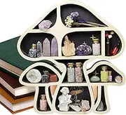 Mushroom Crystal Shelf Display, Cute Wall Shelves, Crystal Display Shelf, Cute Wall Shelves, Unique 3 Mushroom Cluster Shapes, Perfect for Rocks, Figurines in Bedroom, Living Room
