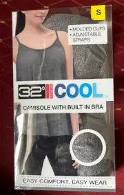 NEW in Box! 32° Cool!! Women's Grey Camisole w/ Built In Bra, Flowy and Nice!