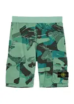Stone Island Kids Logo Printed Cotton Shorts (14 Years) - Green - 14YR (14 Years) 14YR (14 years)