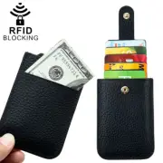 Men Front Pocket Minimalist Leather Slim Wallet RFID Blocking Credit Card Holder