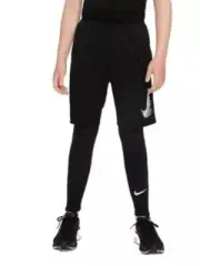 Nike Pro Kids Black White Check Base Layer Athletic Leggings!(XL)”DM8530-010”