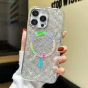 For iPhone 15 11 12 13 14 Pro Max Plus Luxury Bling Plating MagSafe Case