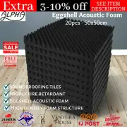 Alpha 50X50CM Acoustic Foam Panels Tiles Studio Home Sound Insulation DIY 20pcs