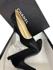 New Chanel Gabrielle Coco Suede Satin Pumps Shoes Size 35 US 5