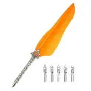 26.5cm/10.4" Calligraphy Feather Quill Pen for Calligraphy, Orange